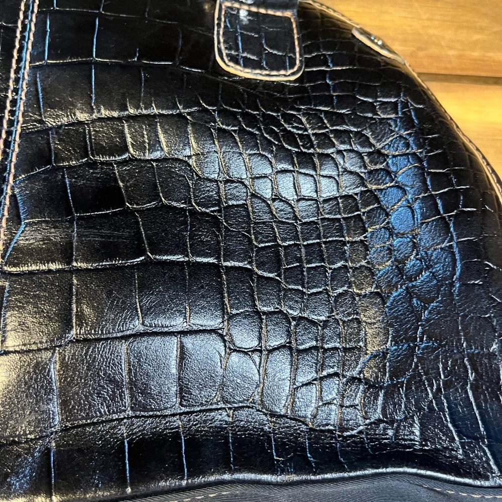 Franco Sarto faux alligator design handbag black 90’s 90210 like new condition - Picture 5 of 8